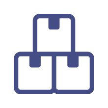 Stacked box icon on black background