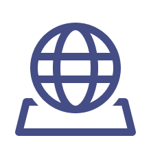 Blue globe with stand illustration