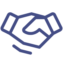 Simplified handshake graphic illustration
