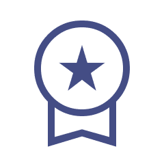 Award ribbon with star symbol
