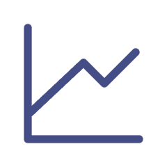 Simplified graph icon on black background